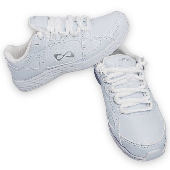 NEW NWOB NFINITY Rival White NF-1013-000 Lace Up Cheer Shoes Y12 Girls Size 12 - Picture 1 of 15